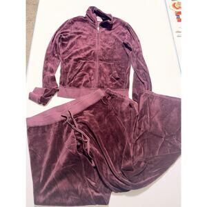 Y2K Youth Velour Burgundy Small Jacket And P - Pants